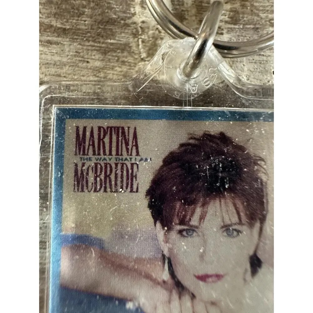 Vintage Keychain Martina McBride Key Ring Acrylic Fob Country Music Artist USA